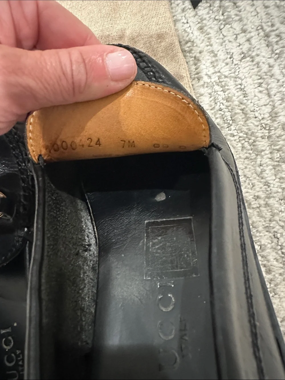 Gucci Black Leather Horsebit Slip-On Loafers